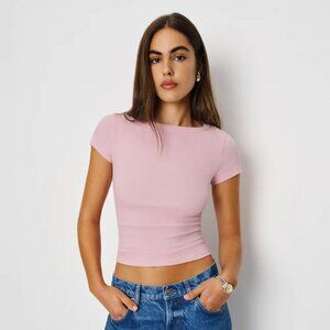 Reformation Talia Tee Pink - Size M